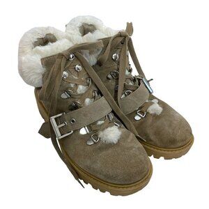 KENDALL & KYLIE Kardashian Edison Boots Size 8 Suede Leather Combat Ankle